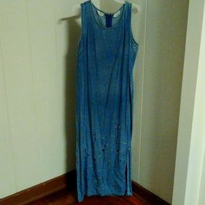 Full length women's jean dress